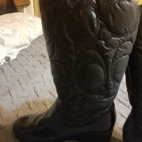 Coach Cantina Black Winter Boots Patent Leather - Picture 11 of 12